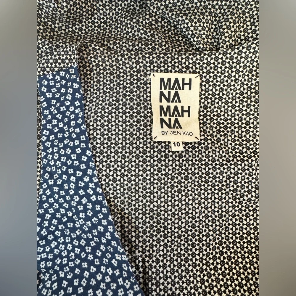 Anthropologie Jen Kao Melati Romper Blue Floral Button Front Pockets Sz 10 - Picture 5 of 5